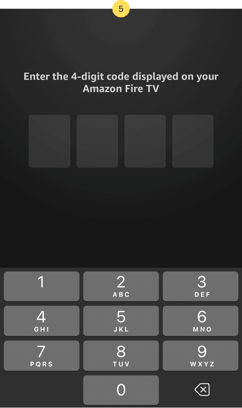 input the pairing code into the Fire TV app on the iPhone