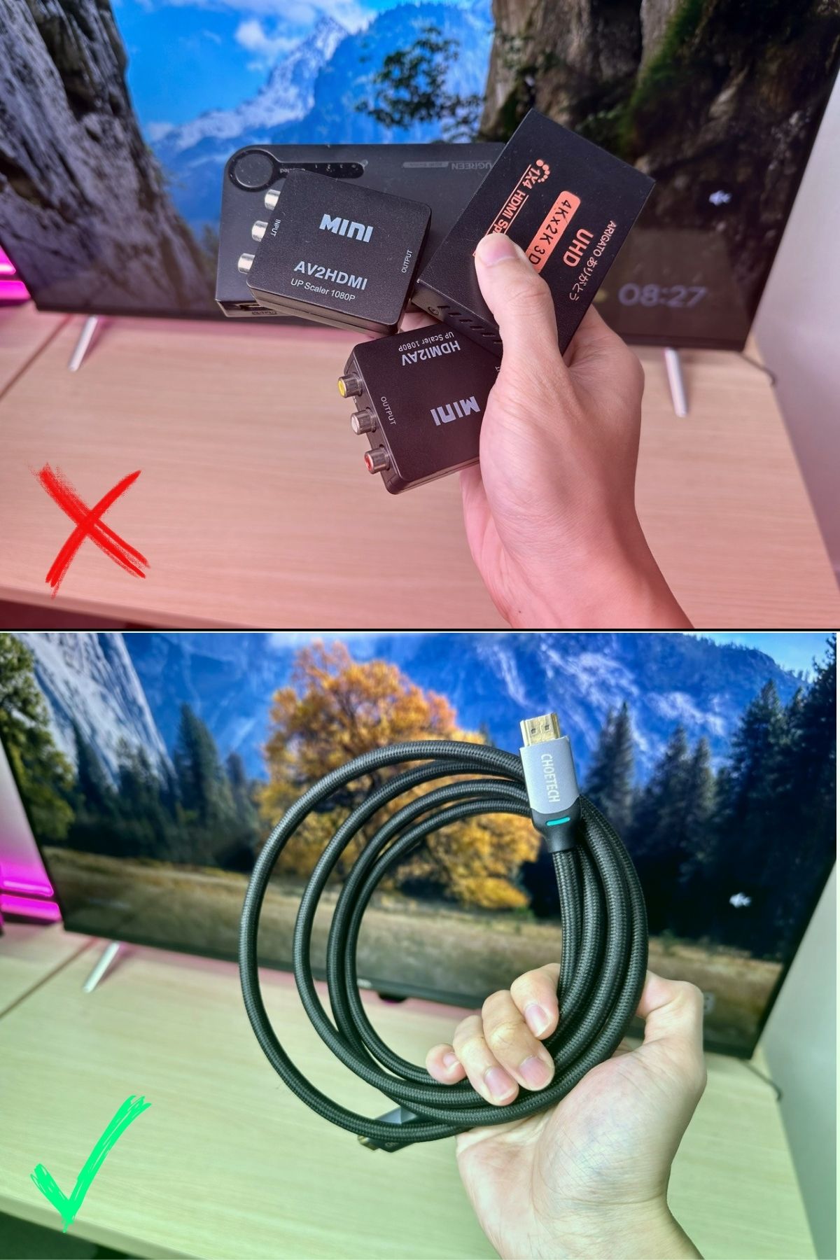 remove hdmi adapters, switches, splitter, etc. use an hdmi cable only