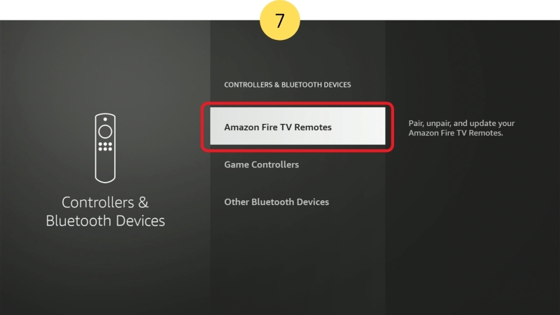 select the Amazon Fire TV Remote setting on the Fire Stick