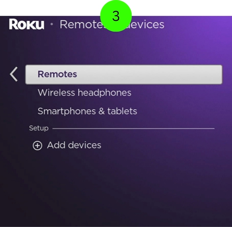 select the Remotes setting on the Roku