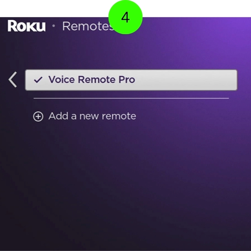 select the Voice Remote Pro on the Roku remote setting