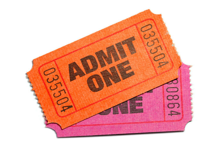 two movie tickets