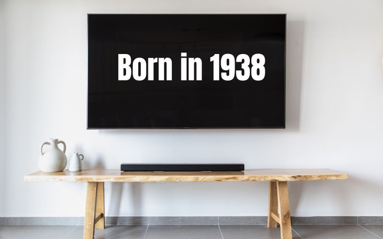 Born in 1938 phrase on a TV in the living room