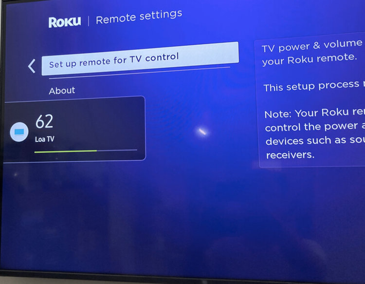 Roku remote controls TV volume