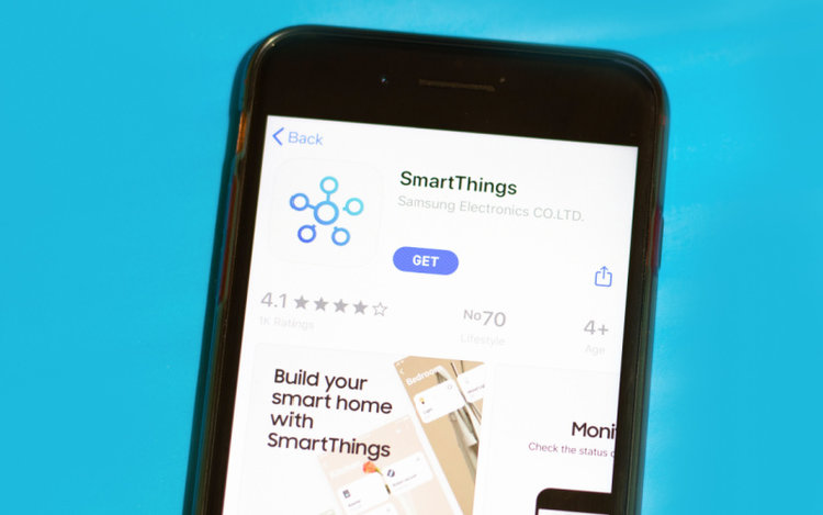 SmartThings app on smartphone