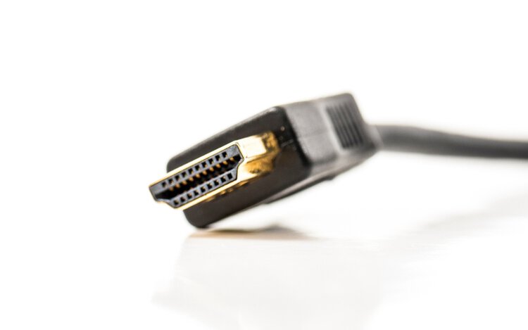 close view of an HDMI cable