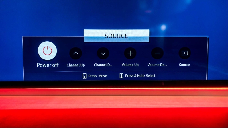 panel control button options on Samsung TV
