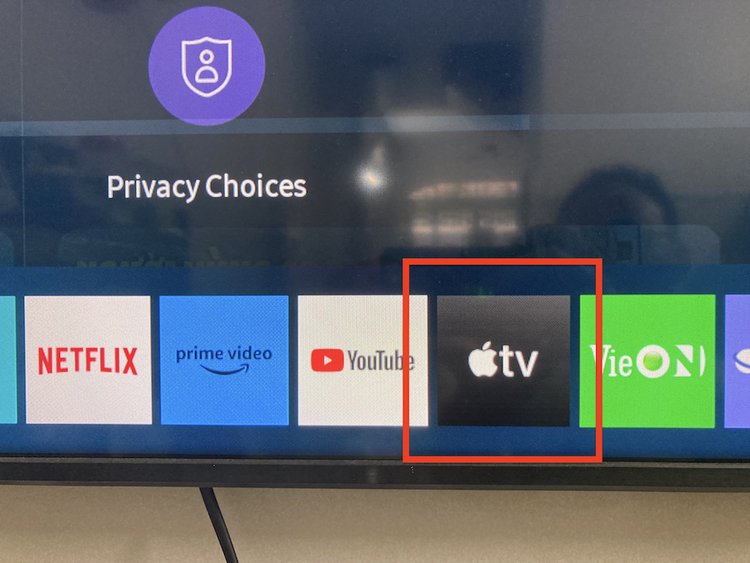Apple TV icon on a Samsung TV