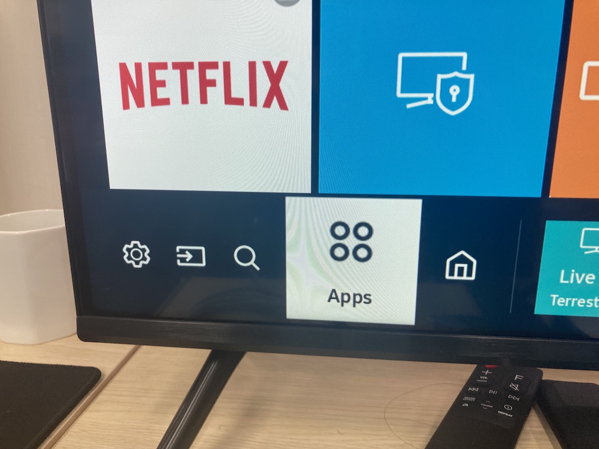 The app icon on the home menu samsung tv