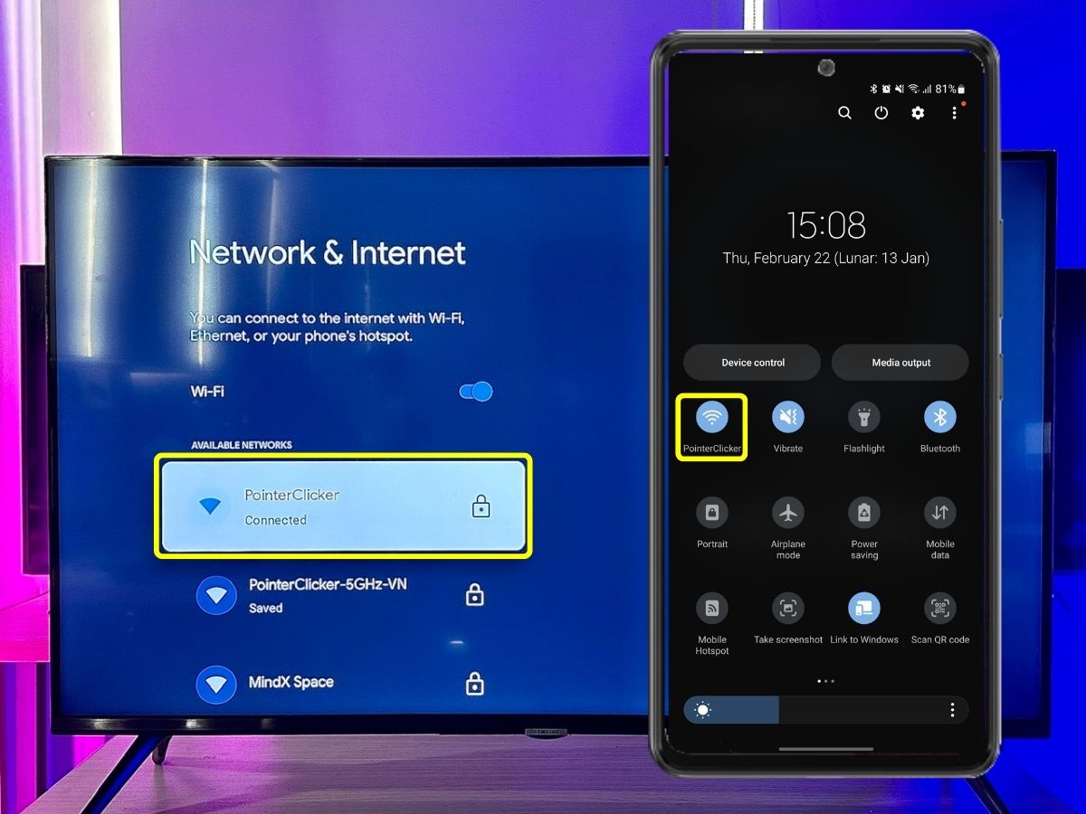 chromecast dongle and samsung a71 are connected to the same wi-fi network
