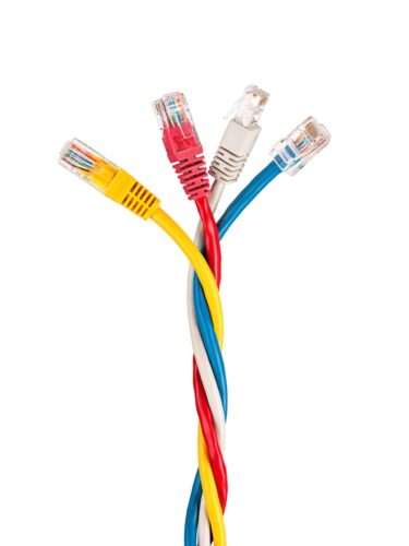 colorful twisted internet cables