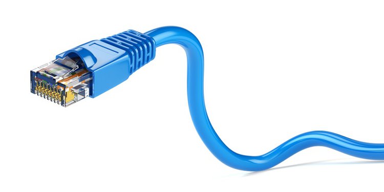 ethernet cable with colored RJ-45 Jack