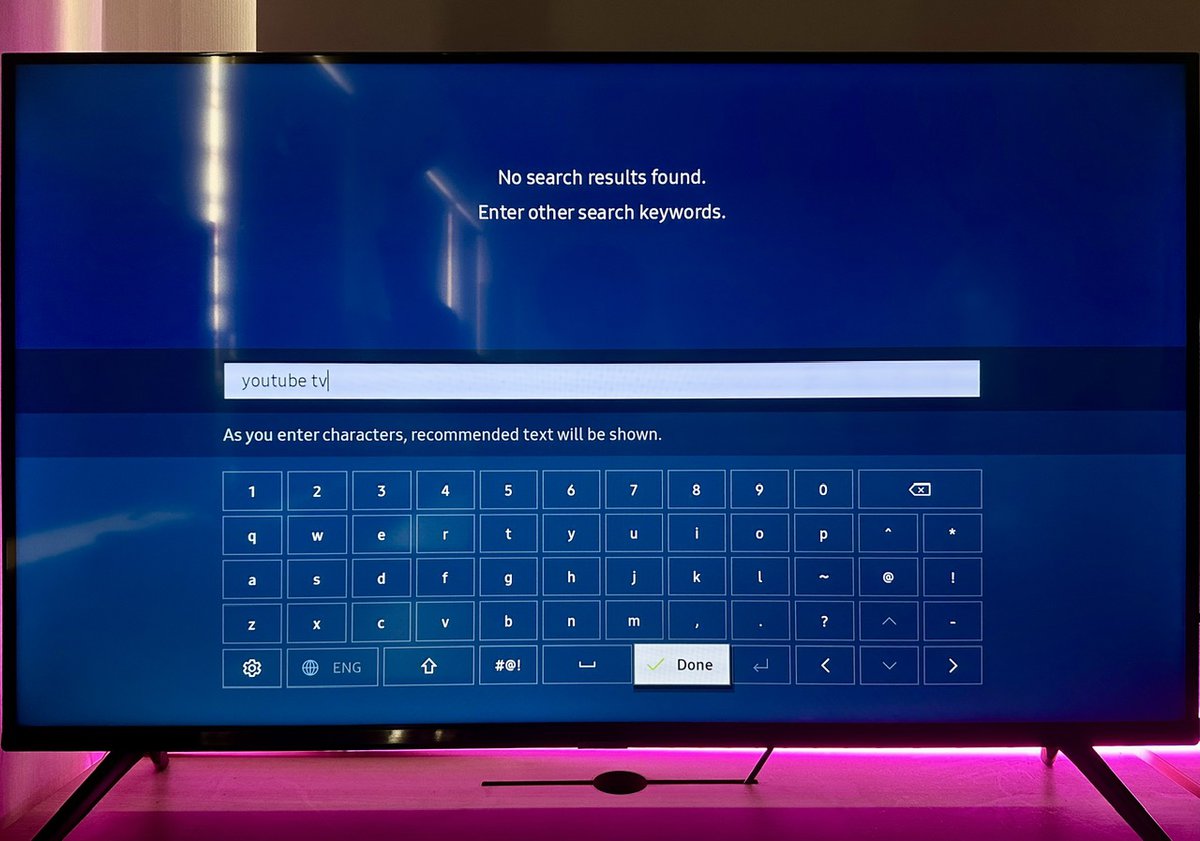 search for the youtube tv app on a samsung tv