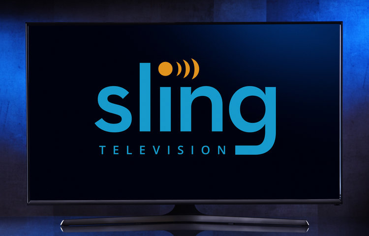 A Sling TV app on the TV