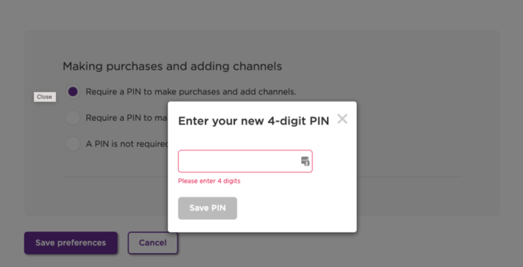 Enter your new Roku PIN