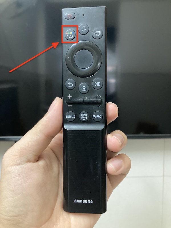Press the Color or Number button on the remote of Samsung TV
