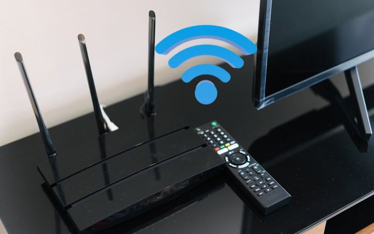 a wifi router connected to TV