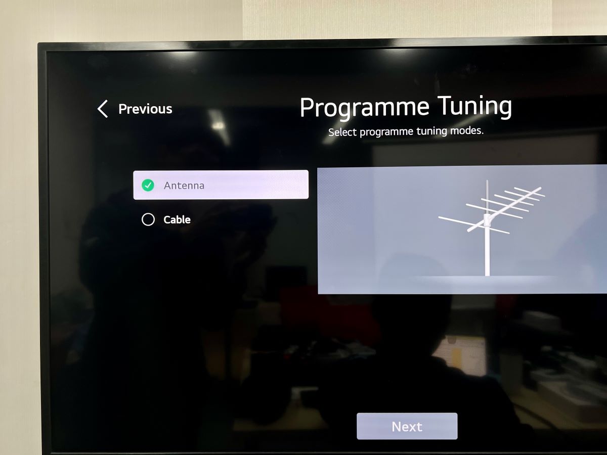 antenna is ticked on an lg tv