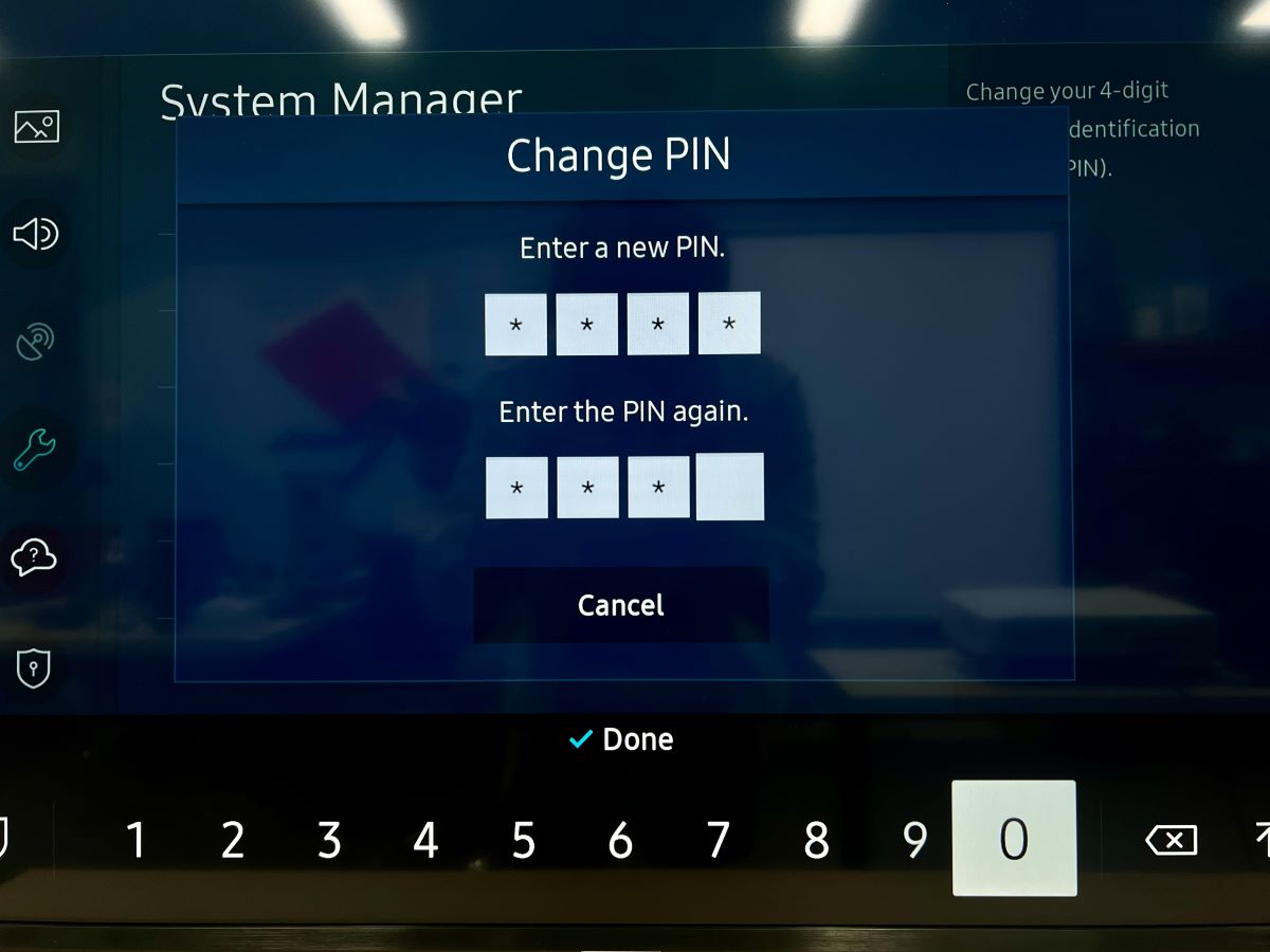 change PIN on a samsung tv