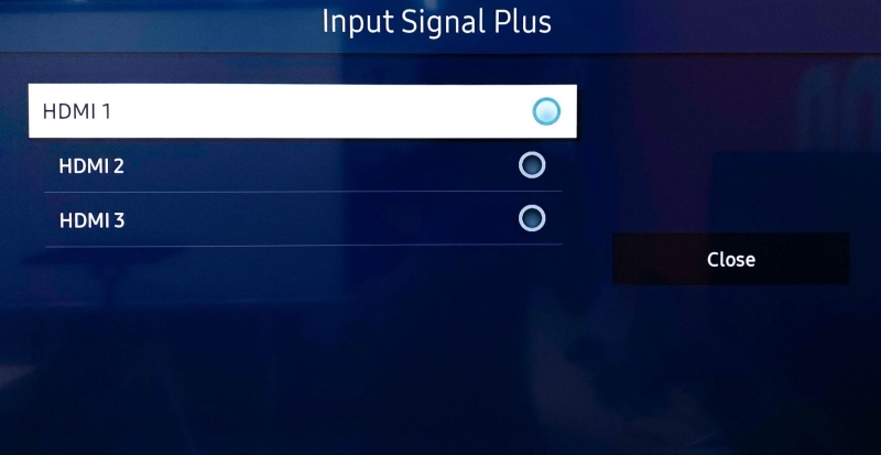 enable an HDMI port in the Samsung TV Input Signal Plus settings