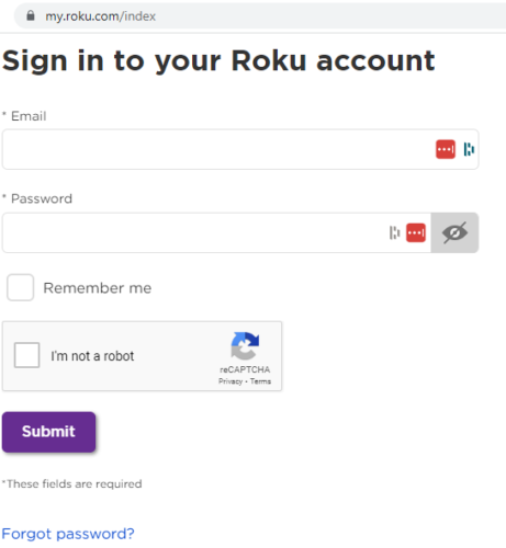 open website My.Roku.com