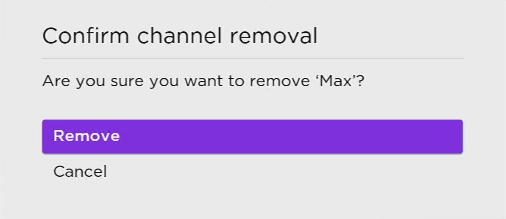 remove option on a roku