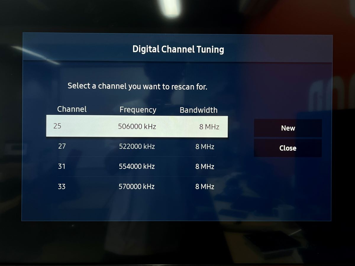 select a channel to manually scan on a samsung tv