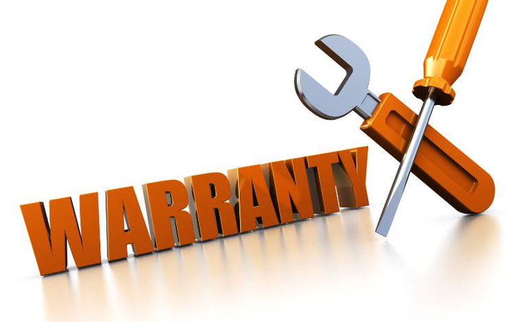 warranty word in orange with wrench and screwdriver