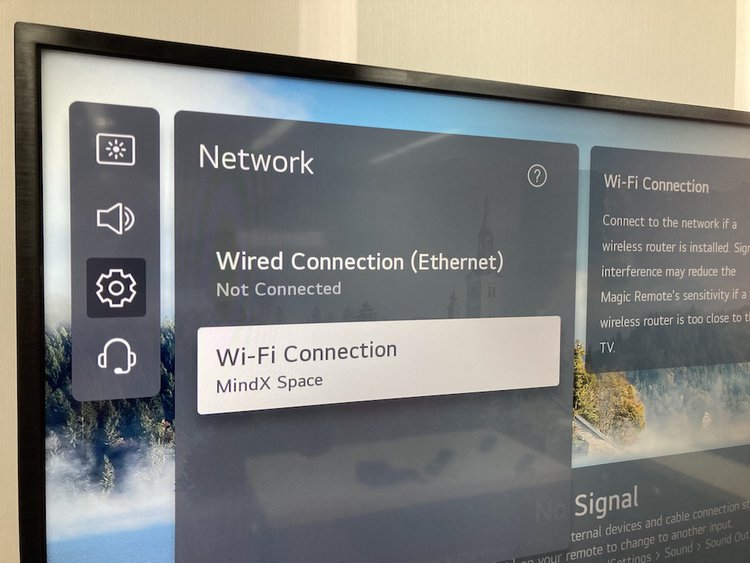 wi-fi setting on an LG smart tv