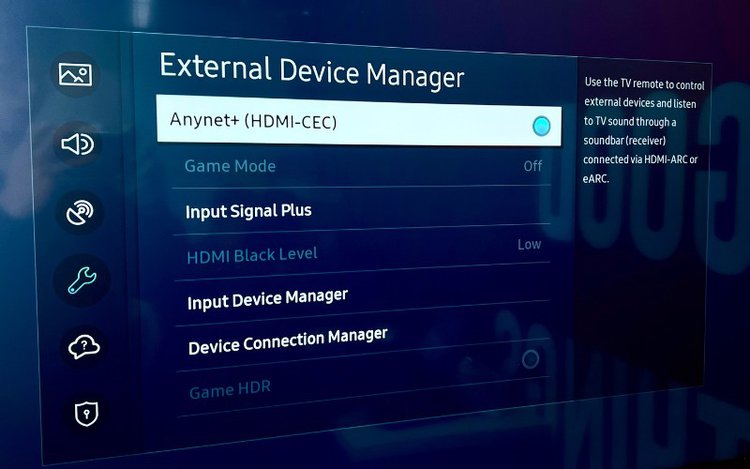 Activate Anynet+ (HDMI-CEC) on a Samsung TV