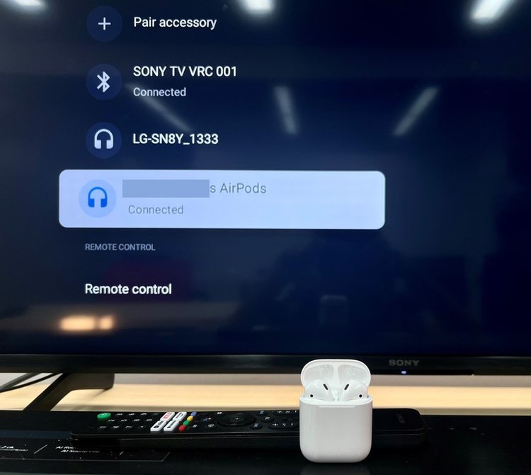 Airpods connected to Sony TV via Bluetooth