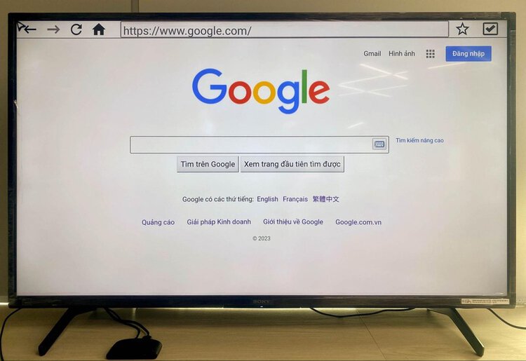 Google page on Sony TV