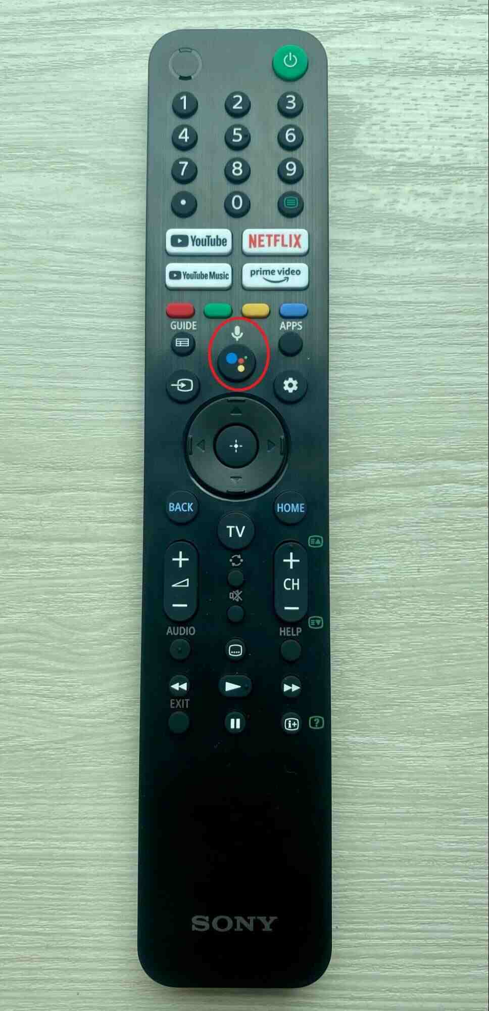 Microphone button on Sony TV remote