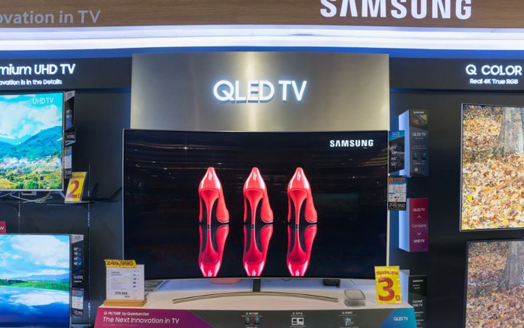 Samsung QLED TV in the store