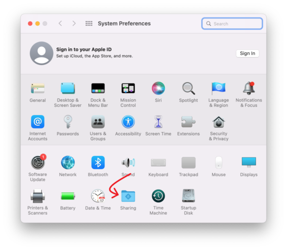 Sharing feature on macOS