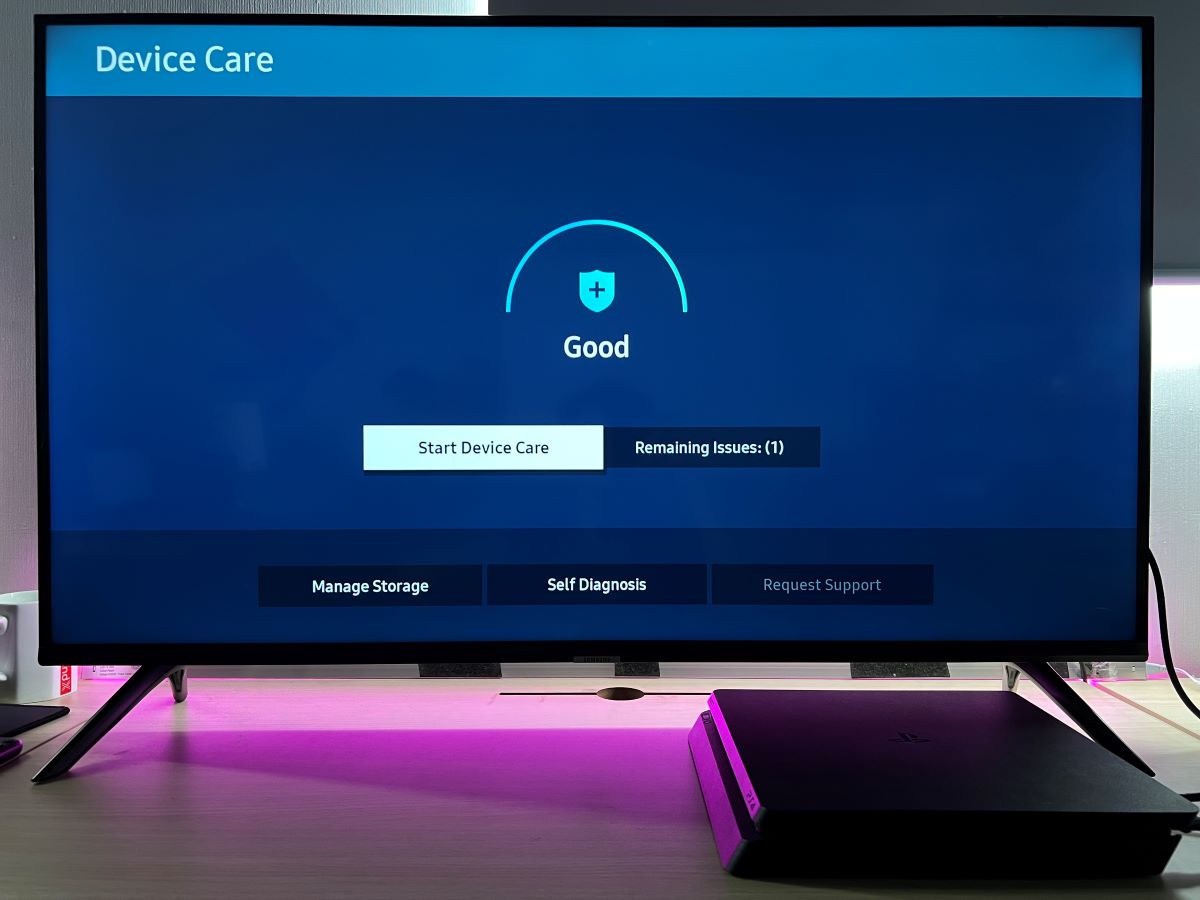 The Device care on Samsung TV is showing good result
