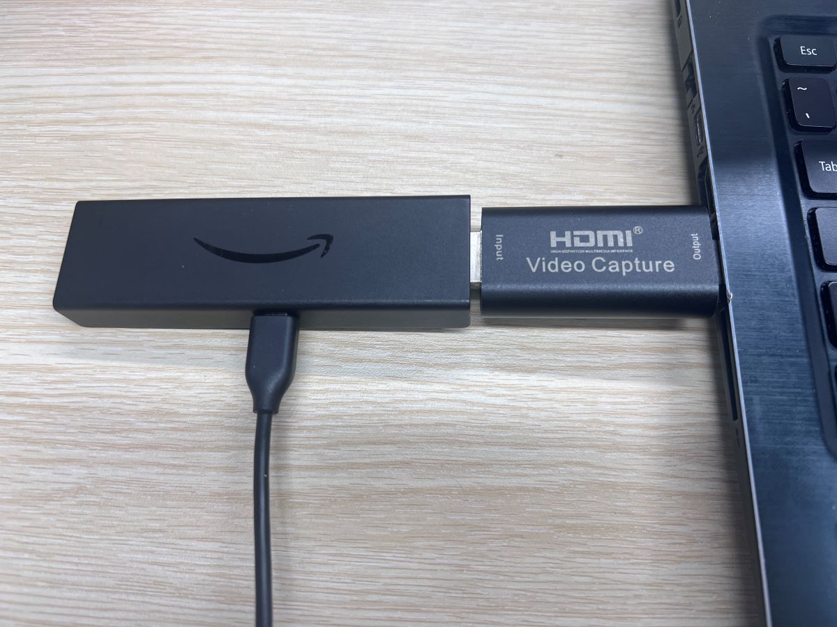 The Fire Stick is connected HDMI capture card