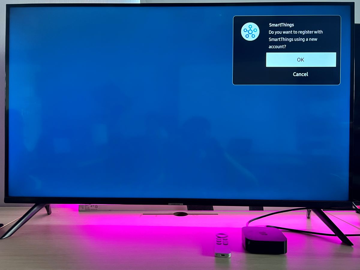 The Samsung TV is getting registered to the SmartThings app