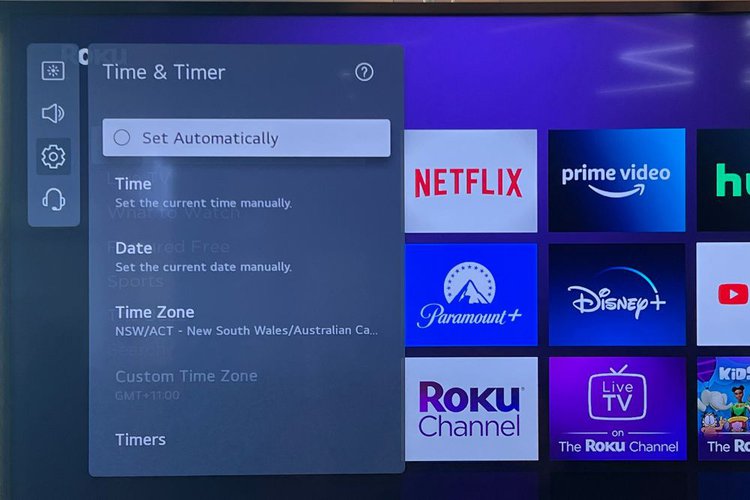 Time setting on smart tv