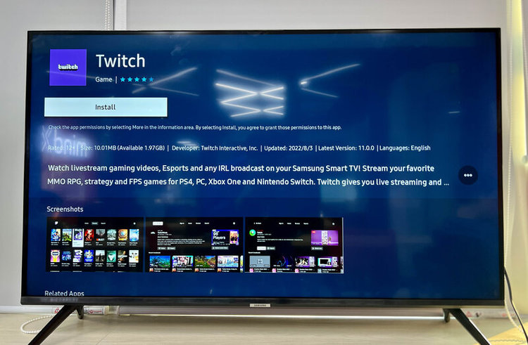 Twitch app on Samsung TV