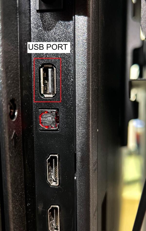 USB port and other ports on the TV's side