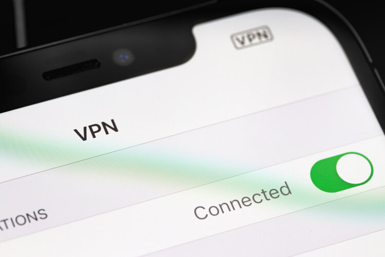 VPN connected on smartphone