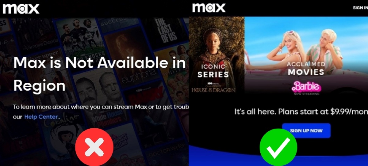 cannot and can access to HBO Max website