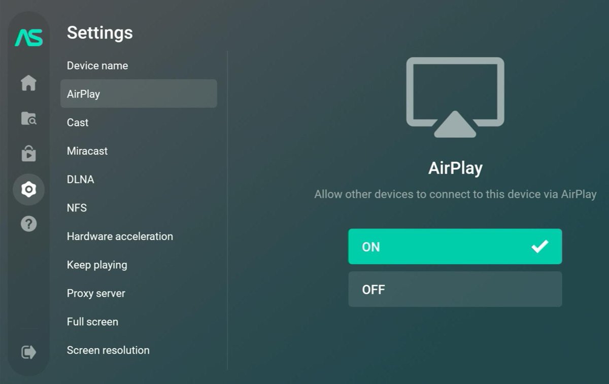 enable airplay feature on the airscreen app of a fire tv stick