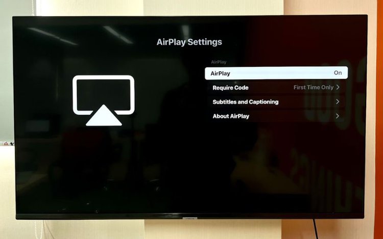 enabling Airplay on the Airplay settings function of a samsung tv
