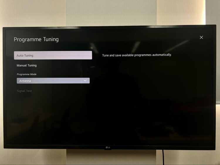 select Auto Tuning on LG TV