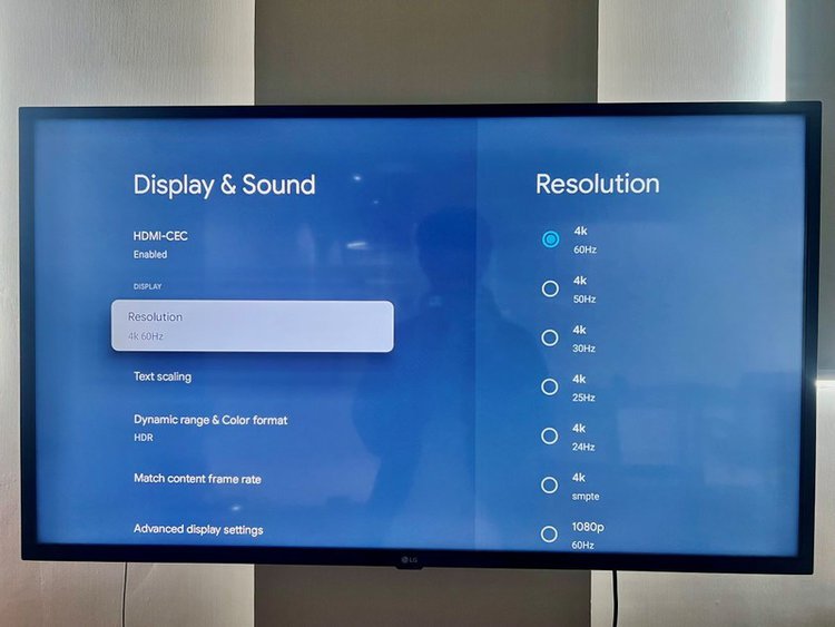 select resolution 4K 60Hz on Chromecast with Google TV