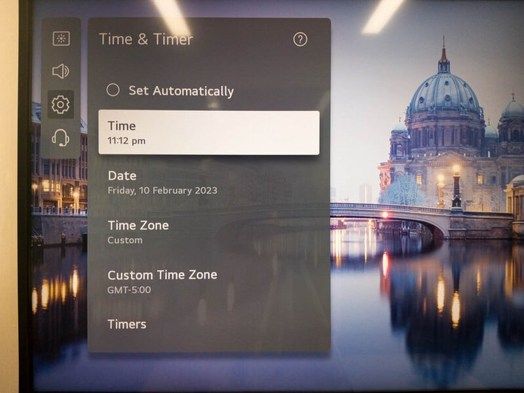 select time in Time & Timer section on LG TV