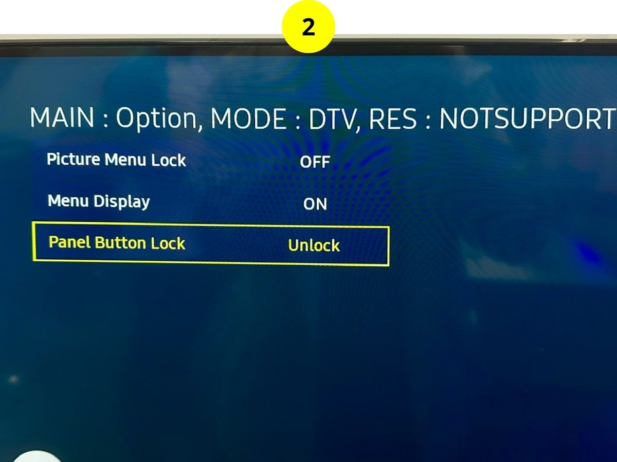 step 2 - turn the panel button lock to unlock