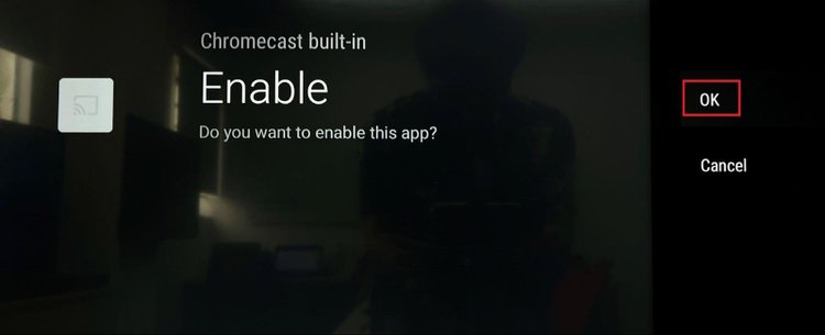 Click on Enable to re-enable your TV’s built-in Chromecast feature